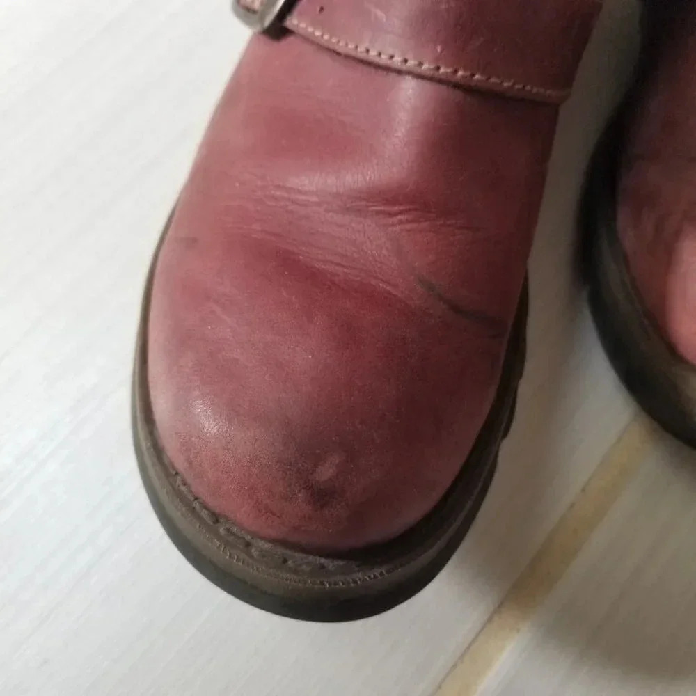 Fly London Mes 2 Petrol Leather Low Wedge Calf Boots Purple 37 - Picture 7 of 15